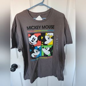 Disney Mickey Mouse Short Sleeve Tee in Brown with Multicolor Graphic
